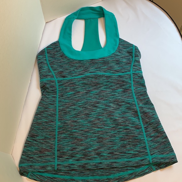 Lululemon size 8 teal scoop neck racer back tank - Picture 2 of 8